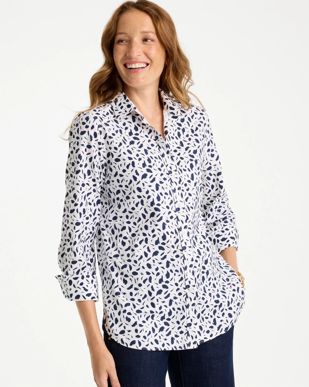 No Iron™ Stretch Printed Shirt | Chico's